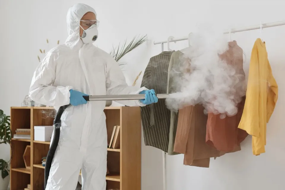 Pest Control Technician — Sanitization Pest Control Technician — Sanitization — Pest Control Technician, Protective Hazmat Suit, Respirator Mask, Pest Control, Pes…